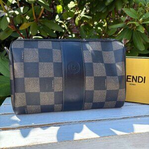 Fendi Vintage Zucca Checkered Pouch